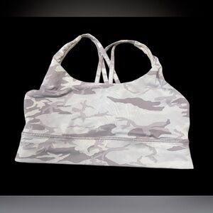 Lululemon ENERGY BRA LONG LINE RIB INCOGNITO CAMO ALPINE WHITE Women’s SZ 14